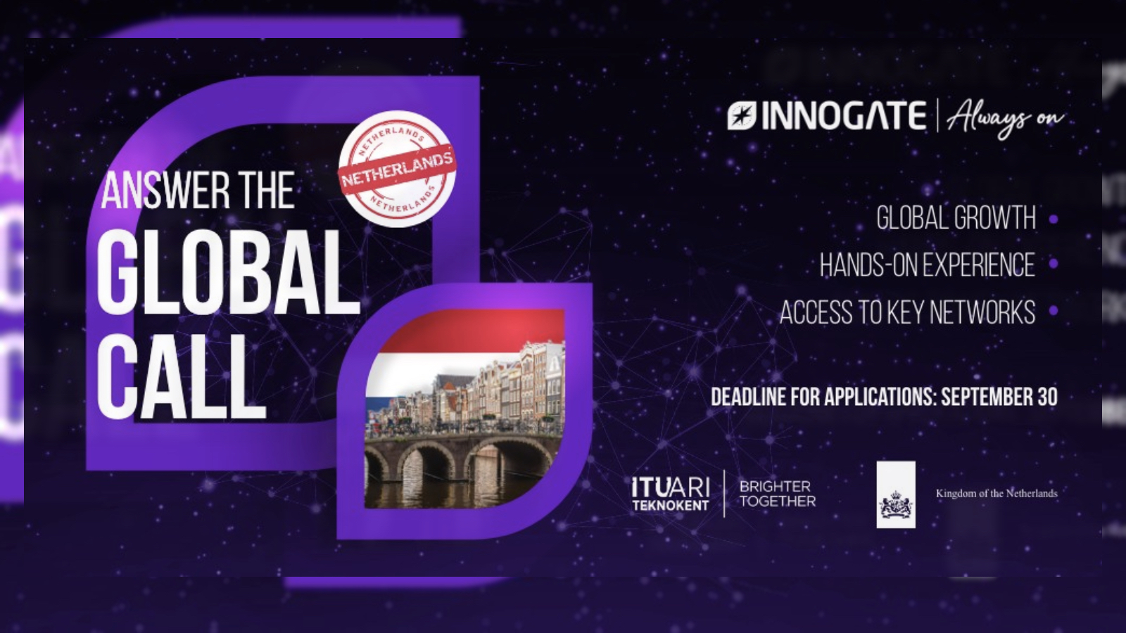 Innogate’in yeni rotası Hollanda oldu: Programın başvuruları açıldı!