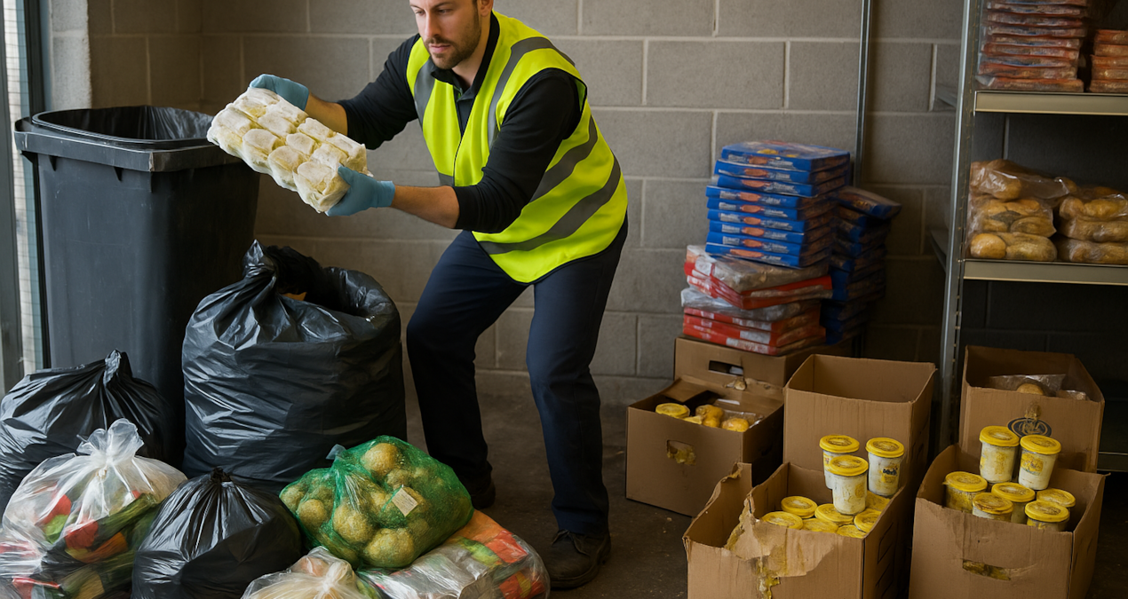 Ünlü marketin içinden 800 kilo bozulmuş gıda ve çöp çıkarıldı
