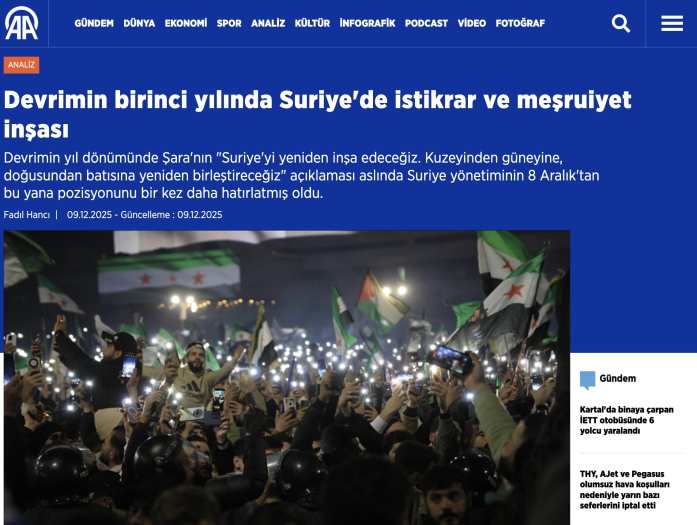 Her mecranın Suriye’si başka: Haberlerde Şara, SDG ve “Terörsüz Türkiye”